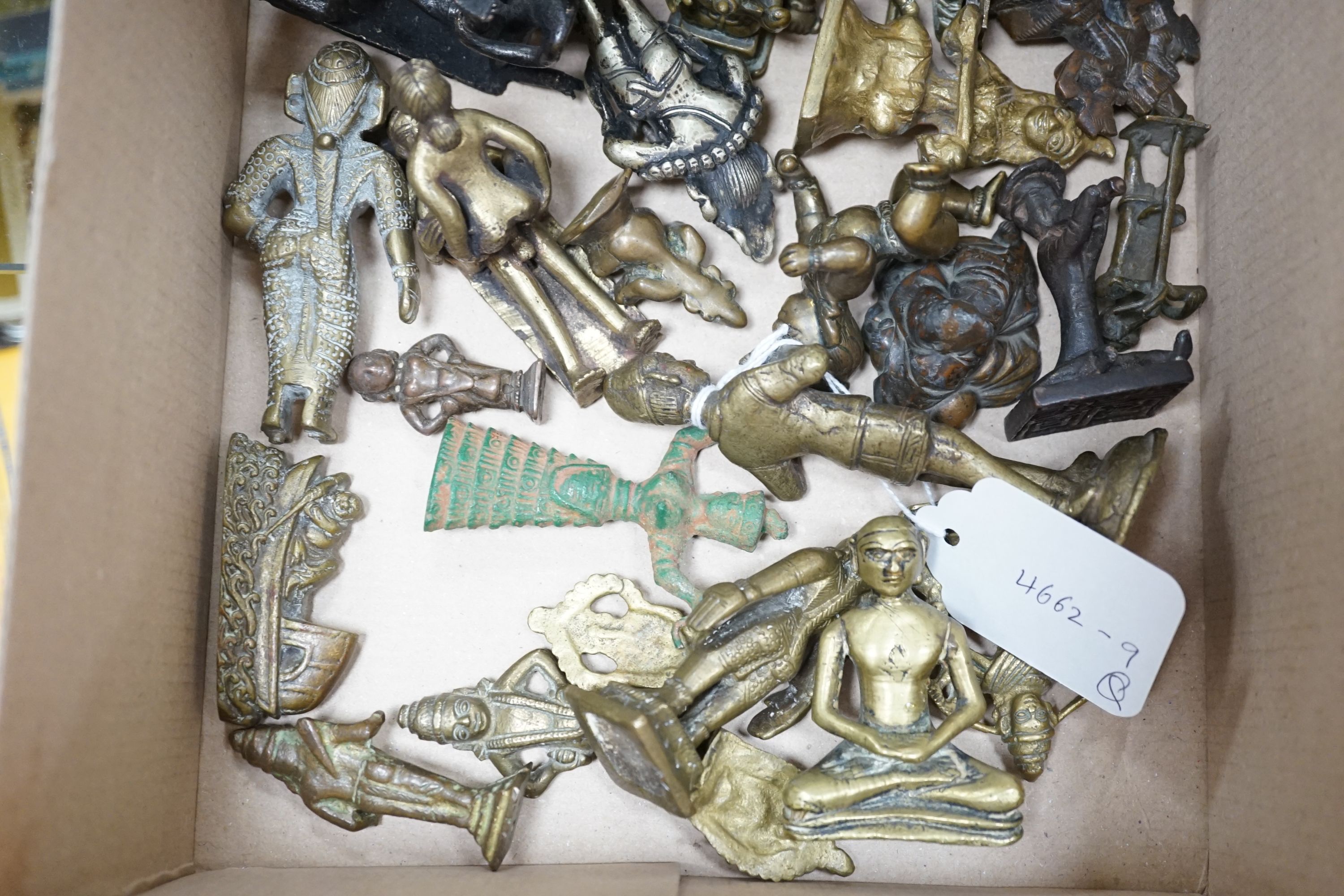 A group of Indian and Himalayan bronze and brass figures, Tallest 12 cm